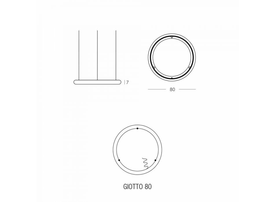 Witte design kroonluchter met metalen rozet Made in Italy - Slide Giotto Viadurini