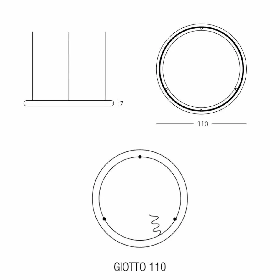 Witte design kroonluchter met metalen rozet Made in Italy - Slide Giotto Viadurini
