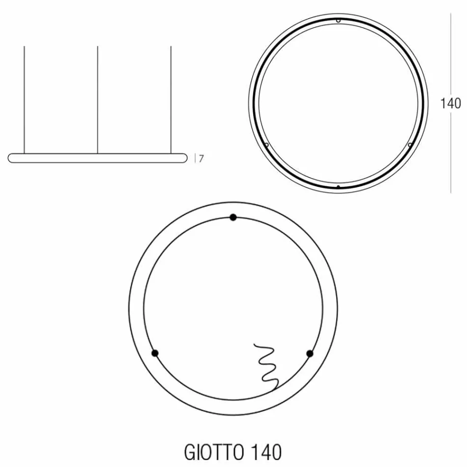 Witte design kroonluchter met metalen rozet Made in Italy - Slide Giotto Viadurini