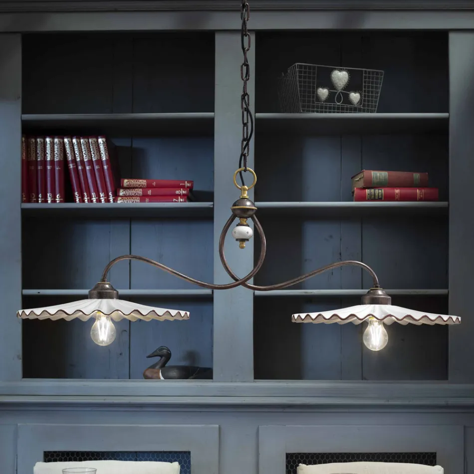 Chandelier rocker gepolijste keramische Ferroluce L&#39;Aquila Viadurini