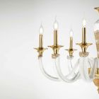 Klassieke kroonluchter 12 lampen in handgemaakt glas en kristallen - Magrena Viadurini