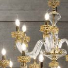 Klassieke kroonluchter 30 lichts in Italiaans luxe handgemaakt glas - Saline Viadurini