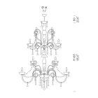 Klassieke kroonluchter 36 lichten in Venetië-glas gemaakt in Italië - Florentine Viadurini