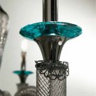 Klassieke 8-lichts kroonluchter in ambachtelijk glas en kristallen - Magrena Viadurini