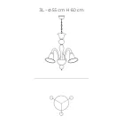 Klassieke ambachtelijke kroonluchter in geblazen wit Venetiaans glas - Elsa Viadurini