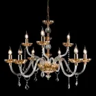 desgin klassieke kroonluchter 9 verlichting en glas Fine CRISallo Viadurini