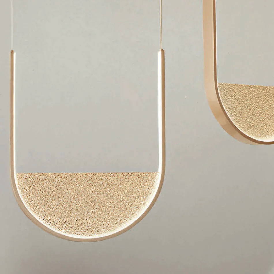 Kroonluchter met 2 LED's met verwijderbaar inzetstuk in gegranuleerd glas - Catalpa Viadurini