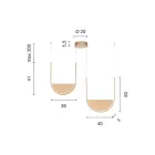 Kroonluchter met 2 LED's met verwijderbaar inzetstuk in gegranuleerd glas - Catalpa Viadurini