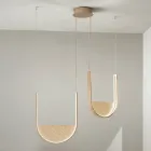 Kroonluchter met 2 LED's met verwijderbaar inzetstuk in gegranuleerd glas - Catalpa Viadurini