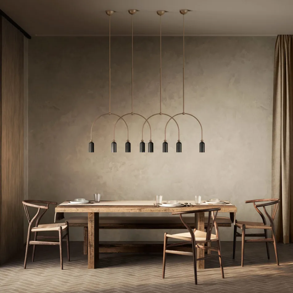 Kroonluchter met 2 lampen in verschillende afwerkingen Made in Italy - Lady Viadurini