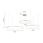 Kroonluchter met 2 of 3 horizontale Roronde LED-lampen in geverfd metaal - Mulberry Viadurini