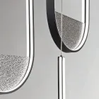 Kroonluchter met 3 LED's met verwijderbaar inzetstuk in gegranuleerd glas - Catalpa Viadurini