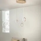 Kroonluchter met 3 LED-lampen van geverfd metaal en optioneel glas - cederhout Viadurini