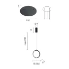 Kroonluchter met 3 LED-lampen van geverfd metaal en optioneel glas - cederhout Viadurini