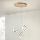 Kroonluchter met 3 LED-lampen van geverfd metaal en optioneel glas - cederhout Viadurini