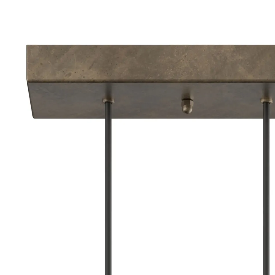 Kroonluchter met 5 lampen in ijzer en glas Made in Italy - Cloudy Viadurini