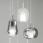 Kroonluchter met 6 gerookte en transparante glazen diffusers Made in Italy - Trilly Viadurini