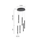 Kroonluchter met 6 LED-lampen van geverfd metaal en verstelbare kabels - Lariks Viadurini