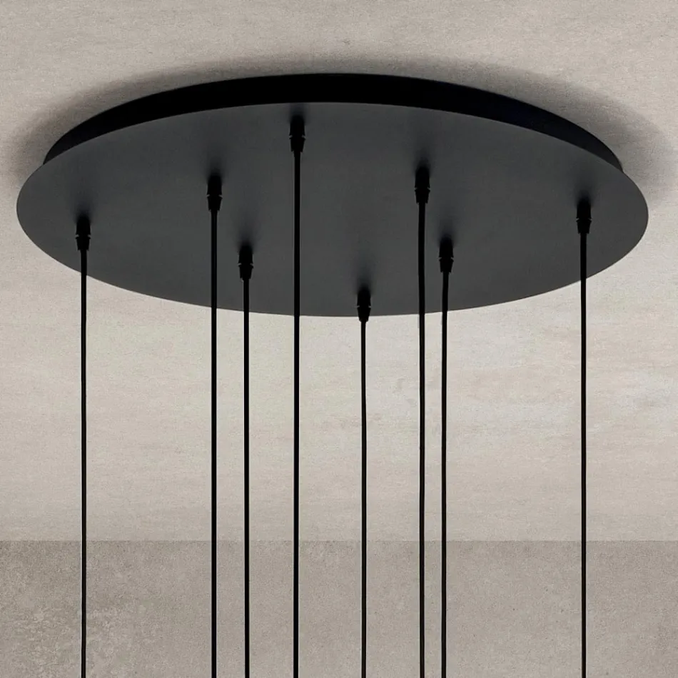 Kroonluchter met 8 lampen in geblazen glas in de vorm van een bol Gemaakt in Italië - Prilla Viadurini