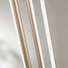 Kroonluchter met 8 LED-lampjes van goudgeverfd metaal en verstelbare kabels - oranje Viadurini