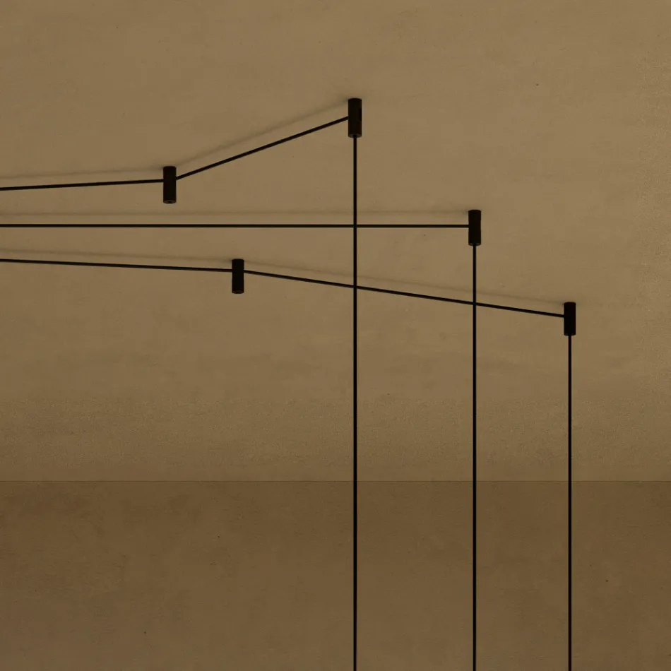 Kroonluchter met Canneté glazen cilinders gemaakt in Italië - Oris Viadurini