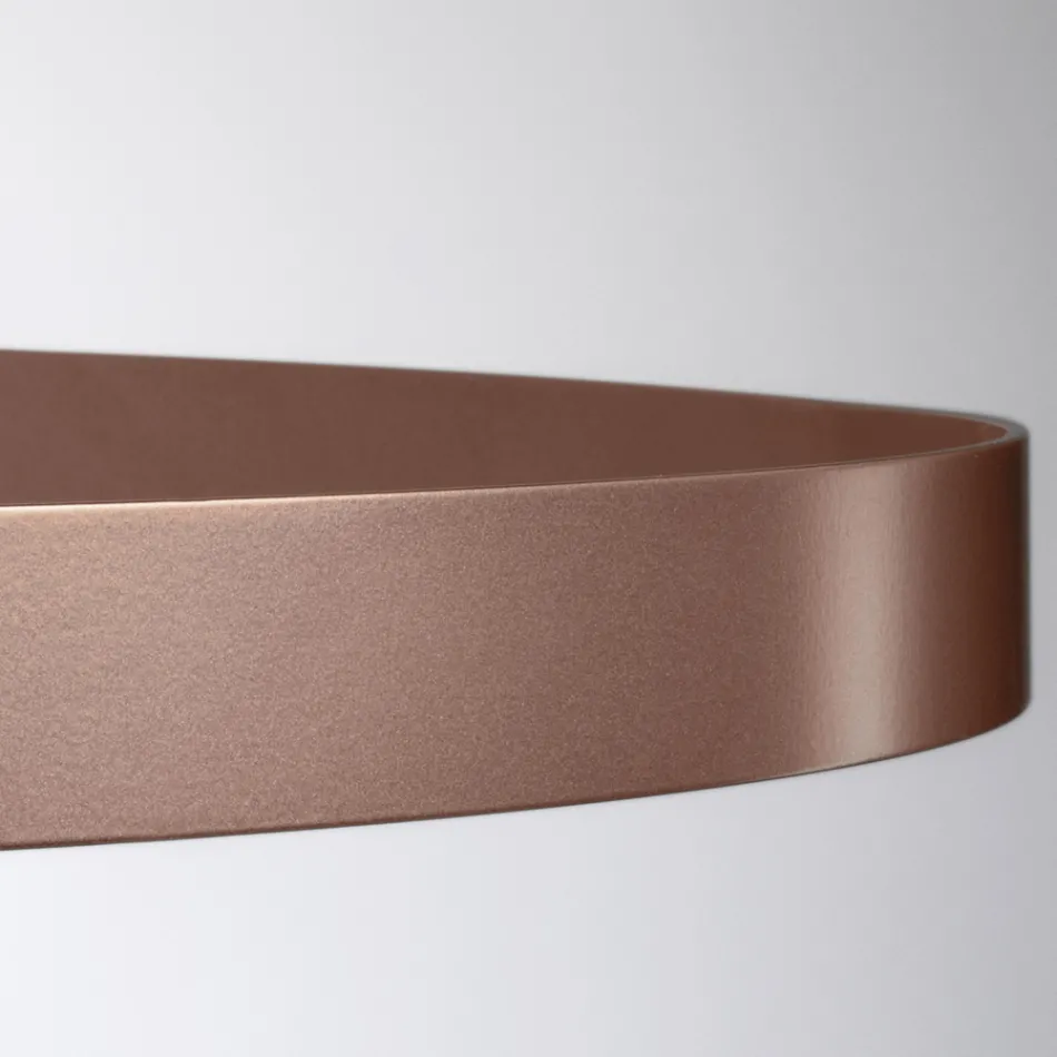 Kroonluchter met glazen body en 3 aluminium cirkels - Clara Viadurini