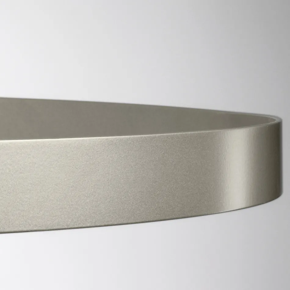 Kroonluchter met glazen body en 3 aluminium cirkels - Clara Viadurini