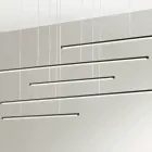 Kroonluchter met horizontale LED-verlichting in metaal en verstelbare kabels - oranje Viadurini