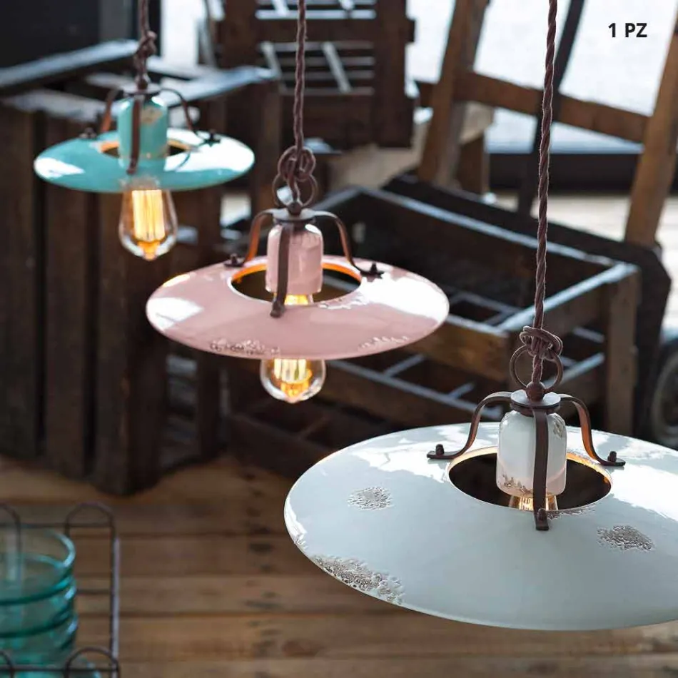 land Kroonluchter in keramiek en metallo Monica Ferroluce Viadurini