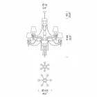 Artisan Venetiaans glas 12-lichts kroonluchter, gemaakt in Italië - Milagros Viadurini