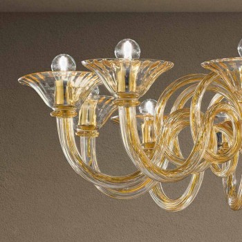 12 lichts handgemaakte Venetiaanse glazen kroonluchter gemaakt in Italië - Margherita