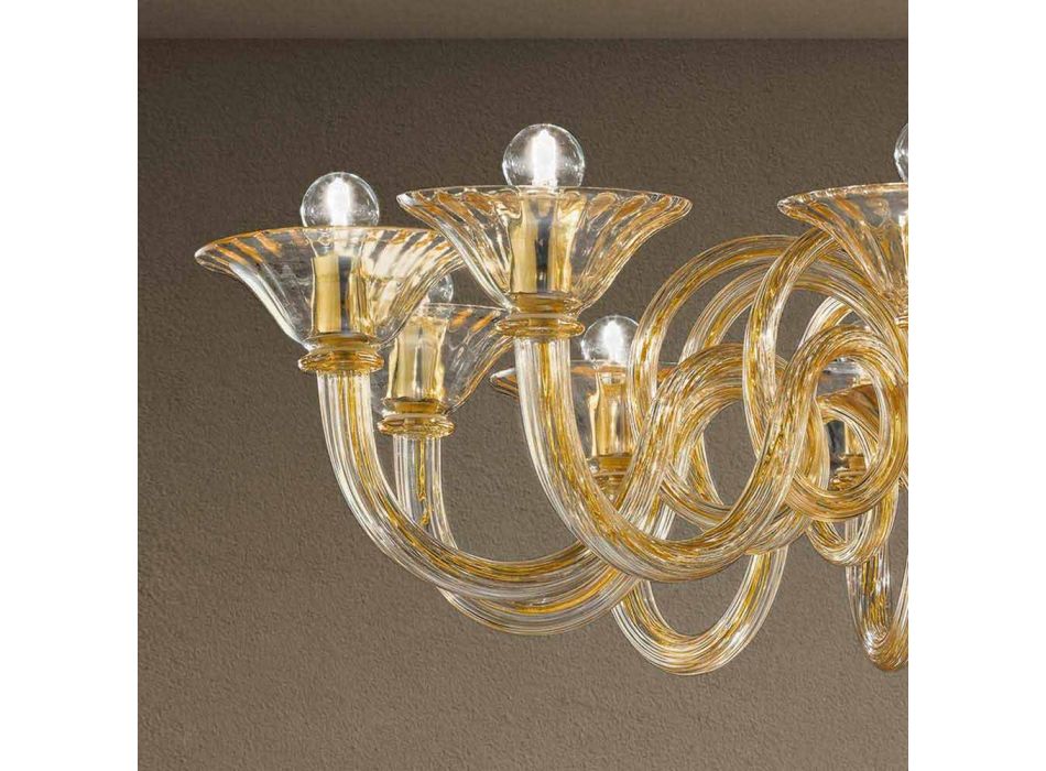 12 lichts handgemaakte Venetiaanse glazen kroonluchter gemaakt in Italië - Margherita Viadurini