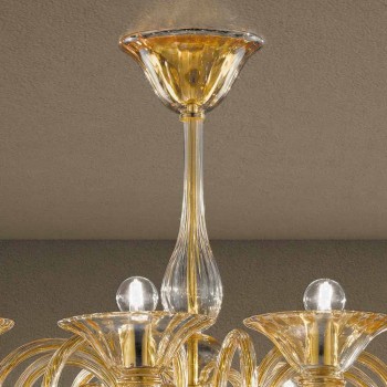 12 lichts handgemaakte Venetiaanse glazen kroonluchter gemaakt in Italië - Margherita