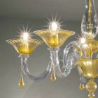 5 lichts Venetië glazen kroonluchter, handgemaakt in Italië - Margherita Viadurini