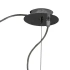 Decentrale kroonluchter met kleine en grote glazen lamp, gemaakt in Italië - Elisia Viadurini