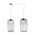 Decentrale kroonluchter met twee lampen van handgemaakt glas, vervaardigd in Italië - Soffio