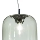 Decentrale kroonluchter met twee lampen van handgemaakt glas, vervaardigd in Italië - Soffio Viadurini