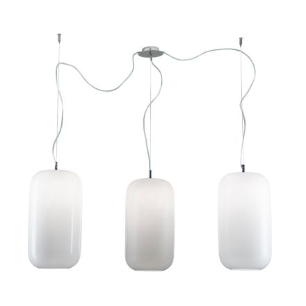 Gedecentraliseerde Venetiaanse glazen kroonluchter met drie lampen, gemaakt in Italië - Soffio Viadurini