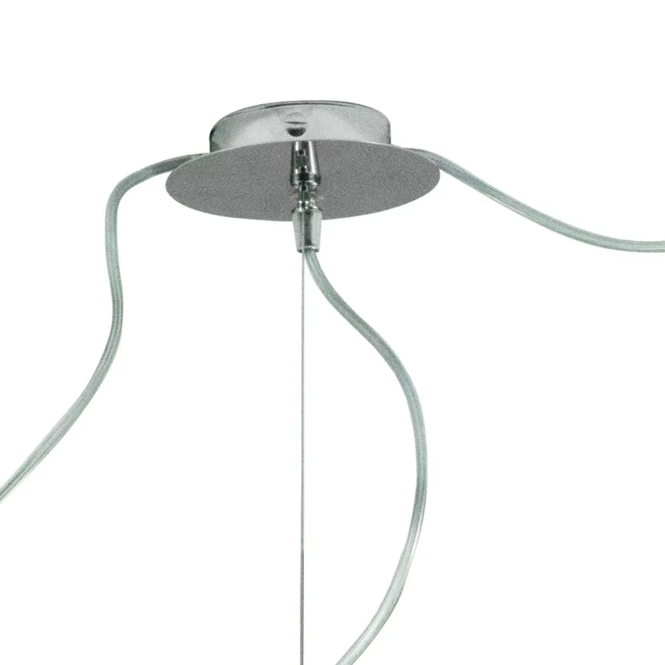 Gedecentraliseerde Venetiaanse glazen kroonluchter met drie lampen, gemaakt in Italië - Soffio Viadurini