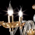Kroonluchter klassiek design met 6 glazen verlichting en glas Fine Viadurini