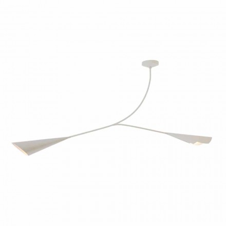 Handgemaakte wit geschilderde stalen kroonluchter gemaakt in Italië - Elica Viadurini