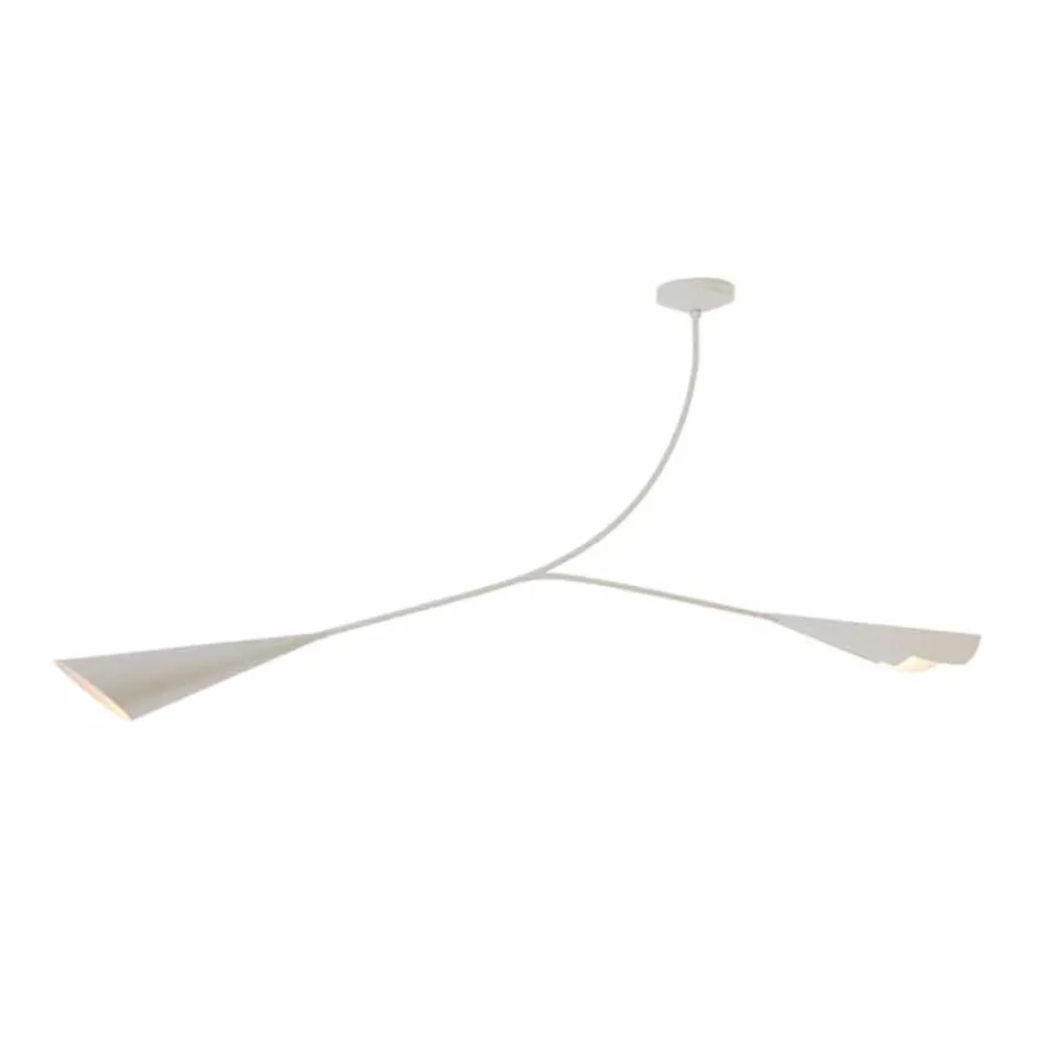 Handgemaakte wit geschilderde stalen kroonluchter gemaakt in Italië - Elica Viadurini