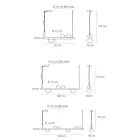 Aluminium kroonluchter met wit geblazen glazen licht - Alma Viadurini