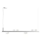 Aluminium kroonluchter met wit geblazen glazen licht - Alma Viadurini