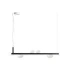 Aluminium kroonluchter met wit geblazen glazen licht - Alma Viadurini