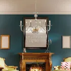 Kroonluchter van glas en strass-steentjes, gemaakt in Italië, voor interieurdecoratie - Madrid Viadurini