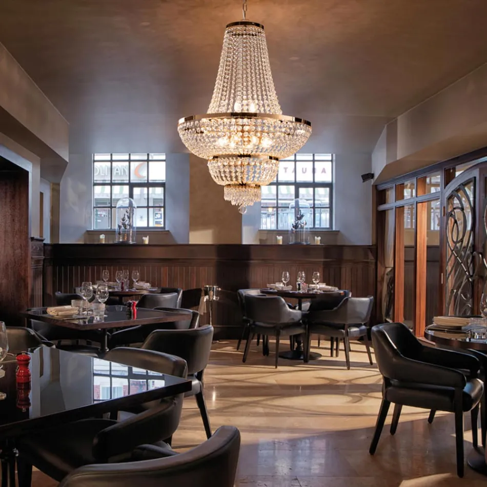 IJzeren en gouden kroonluchter met strass-steentjes, gemaakt in Italië, voor interieurdecoratie - Oostenrijk Viadurini