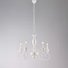 Italiaanse kroonluchter van hout en gelakt ijzer voor interieurdecoratie - Toscane Viadurini