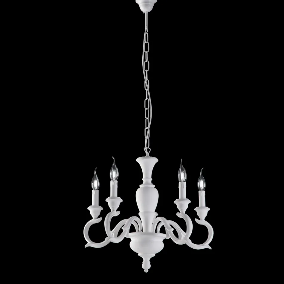 Houten kroonluchter, gemaakt in Italië, voor interieurdecoratie - Florence Viadurini