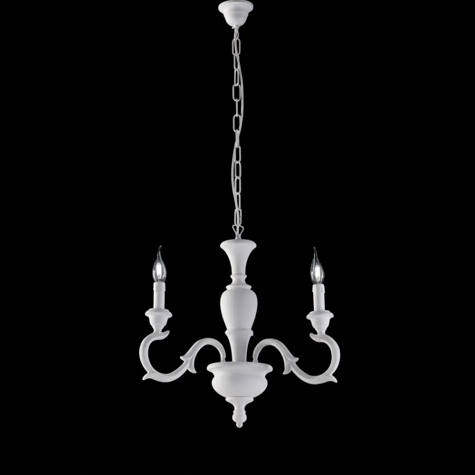 Houten kroonluchter, gemaakt in Italië, voor interieurdecoratie - Florence Viadurini